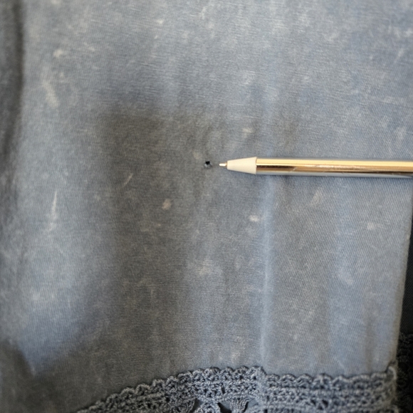 Altar'd State Blue Long Sleeve Top with Crochet Hem Large - Picture 5 of 6